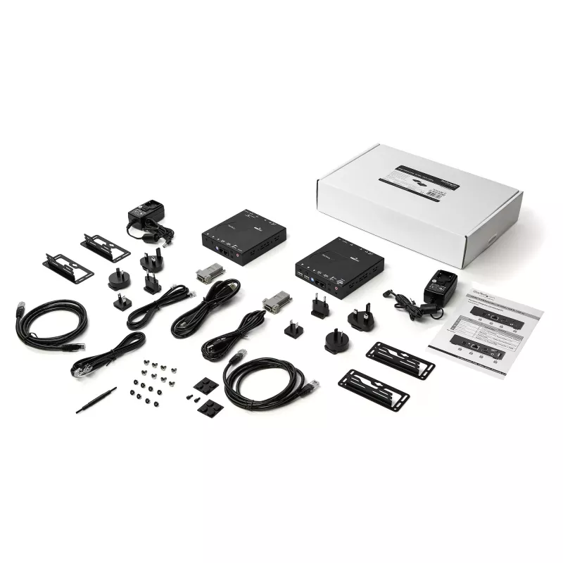 StarTech.com HDMI KVM-extender over IP-netwerk - 4K 30Hz HDMI 2.0 en USB over IP LAN of Cat5e/Cat6 ethernetkabel (100m/330ft) - remote KVM-switch/console zender/ontvanger extenderkit