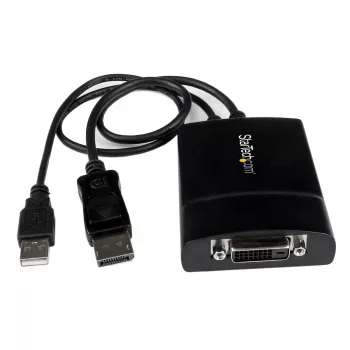 StarTech.com DisplayPort naar DVI Dual Link actieve adapter - DisplayPort naar DVI-D adapter videoconverter 2560x1600 60Hz - DP 1.2 naar DVI monitor - USB-voeding - vergrendelbare DP-stekker