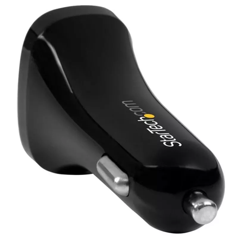 StarTech.com dual-port USB-autolader – 24 W/4,8 A – zwart, auto, sigarettenaansteker, 5 V, zwart