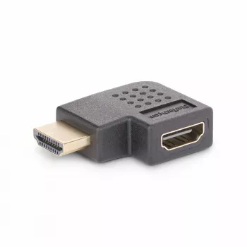 StarTech.com haakse HDMI 2.0-adapter, stekker naar bus, horizontaal 90 graden gebogen HDMI port saver, 4K 60Hz, High Speed HDMI-verbindingsverlenging, M/F
