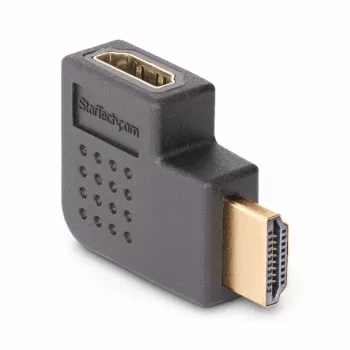 StarTech.com haakse HDMI 2.0-adapter, stekker naar bus, horizontaal 90 graden gebogen HDMI port saver, 4K 60Hz, High Speed HDMI-verbindingsverlenging, M/F
