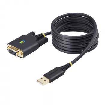 StarTech.com 2m USB naar nullmodem seriële adapterkabel, COM-behoud, FTDI, USB-A naar DB9 RS232, verwisselbare DB9-schroeven/moeren, Windows/macOS/Linux