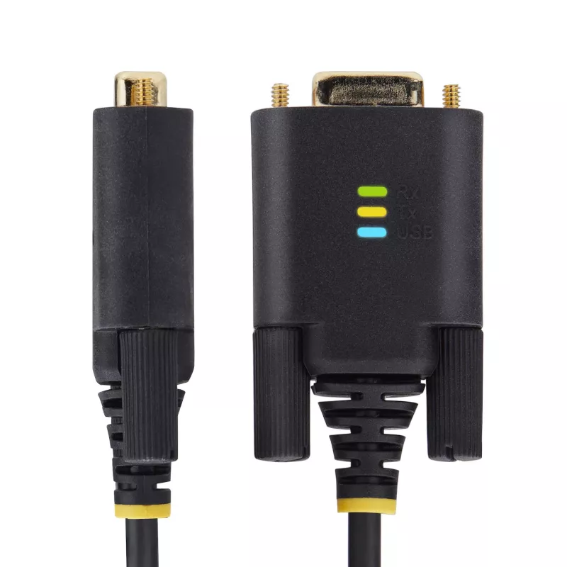 StarTech.com 2m USB naar nullmodem seriële adapterkabel, COM-behoud, FTDI, USB-A naar DB9 RS232, verwisselbare DB9-schroeven/moeren, Windows/macOS/Linux