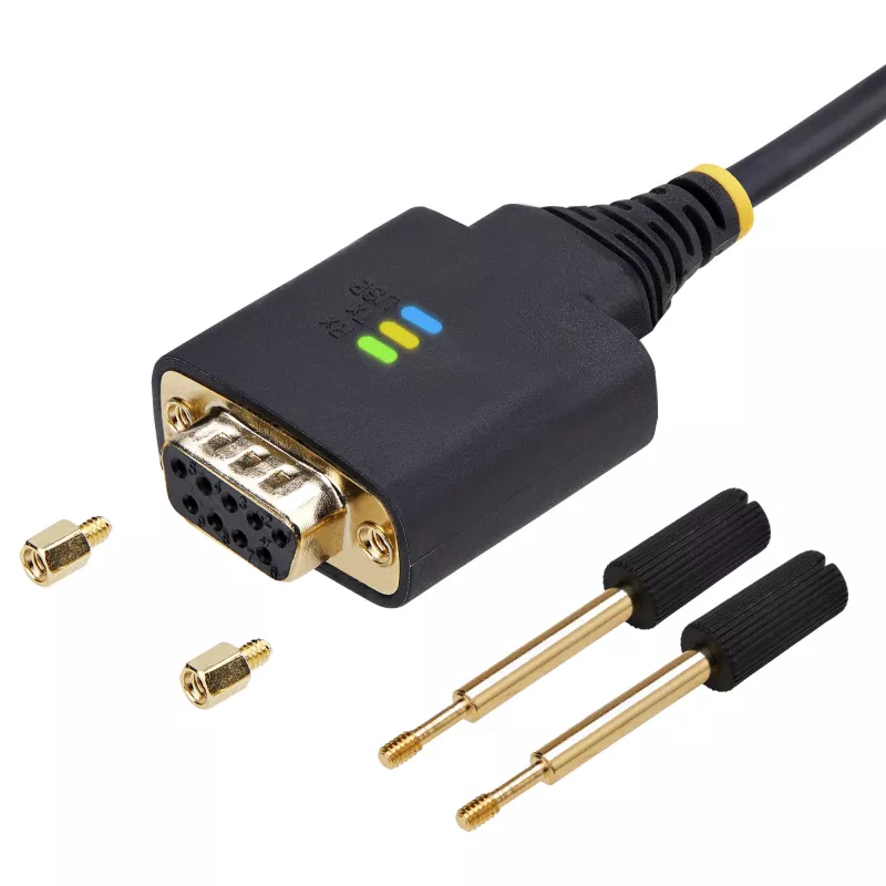 StarTech.com 2m USB naar nullmodem seriële adapterkabel, COM-behoud, FTDI, USB-A naar DB9 RS232, verwisselbare DB9-schroeven/moeren, Windows/macOS/Linux
