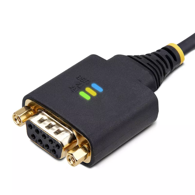 StarTech.com 2m USB naar nullmodem seriële adapterkabel, COM-behoud, FTDI, USB-A naar DB9 RS232, verwisselbare DB9-schroeven/moeren, Windows/macOS/Linux