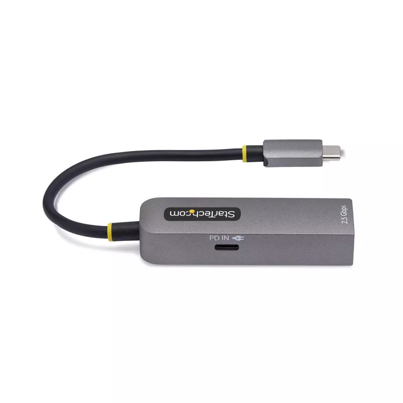 StarTech.com 2.5GbE USB-C naar Ethernet-adapter, 100W PD-passthrough, NBASE-T NIC, USB 3.0 Type-C 2.5/1G multi-speed netwerk, Thunderbolt-compatibel, Windows & Mac