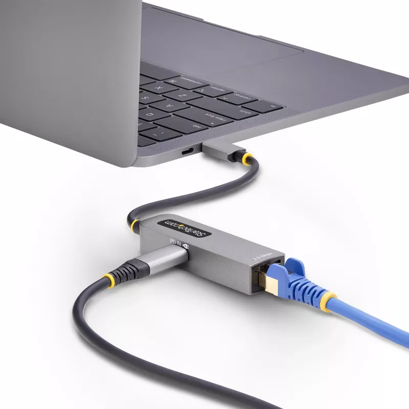 StarTech.com 2.5GbE USB-C naar Ethernet-adapter, 100W PD-passthrough, NBASE-T NIC, USB 3.0 Type-C 2.5/1G multi-speed netwerk, Thunderbolt-compatibel, Windows & Mac