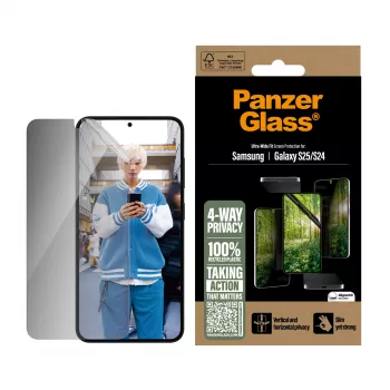 PanzerGlass ® ECO MATRIX 4-weg privacy-displaybescherming Samsung Galaxy S25 | S24 | Ultra-Wide Fit