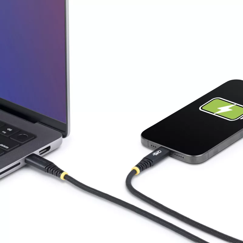 StarTech.com 10ft (3m) USB-C-oplaadkabel, robuust en ultra-flexibel, 240W (5A) PD EPR, USB 2.0 laptop-oplaadkabel, USB-IF gecertificeerd, duurzame USB-C-oplaadkabel