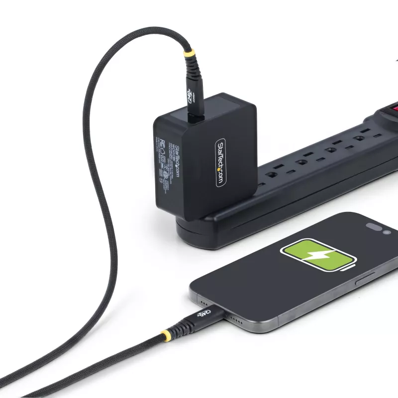 StarTech.com 10ft (3m) USB-C-oplaadkabel, robuust en ultra-flexibel, 240W (5A) PD EPR, USB 2.0 laptop-oplaadkabel, USB-IF gecertificeerd, duurzame USB-C-oplaadkabel