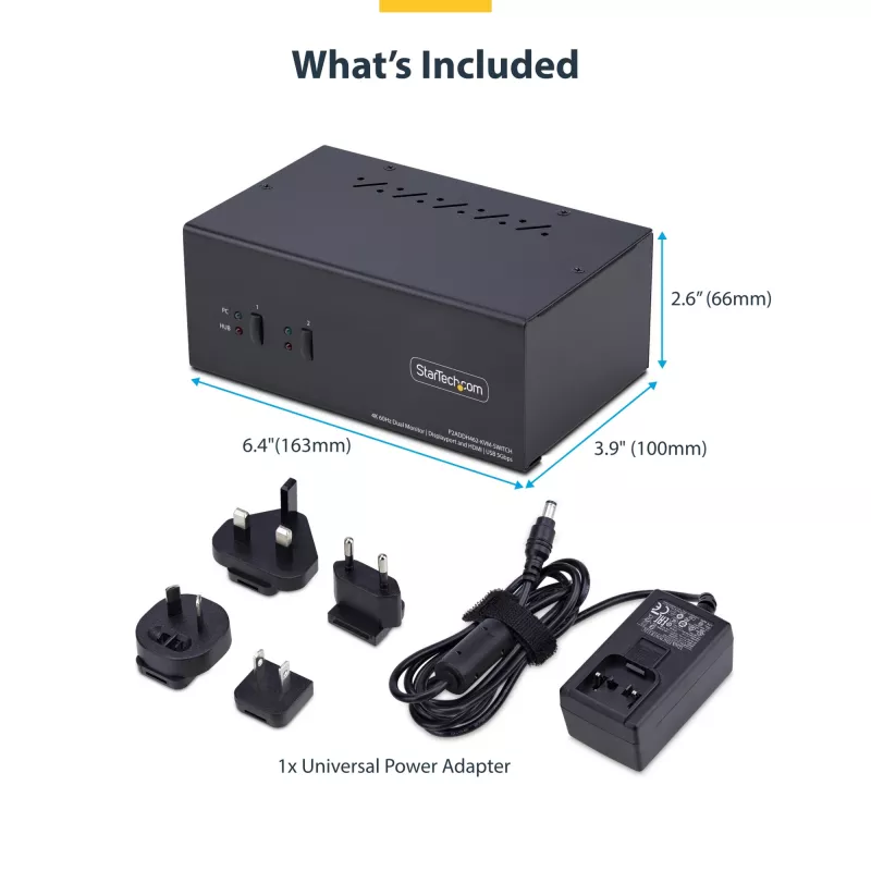 StarTech.com P2ADDH462-KVM-SWITCH KVM-switch zwart