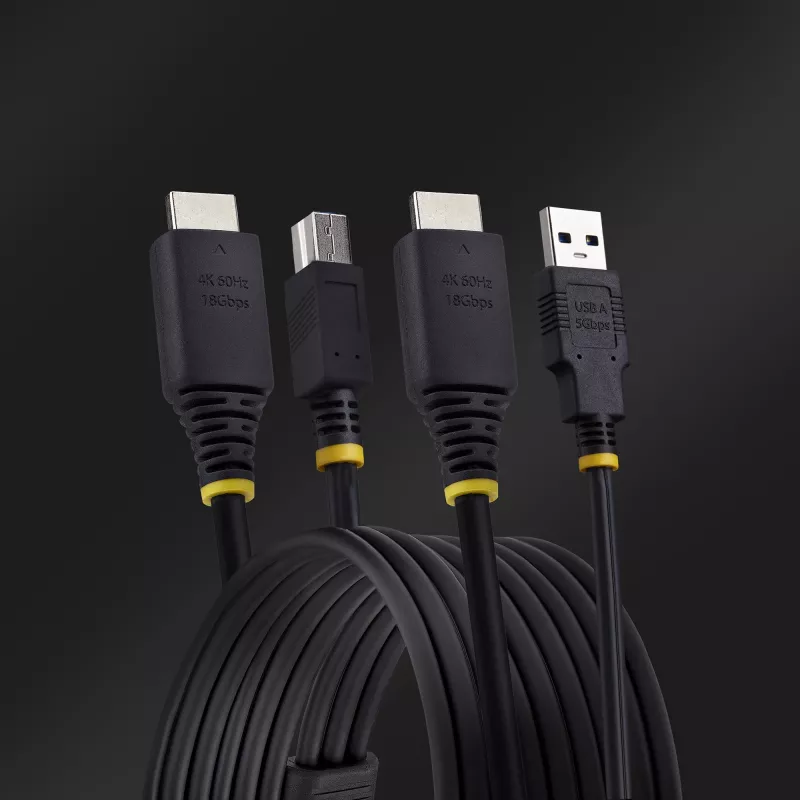 StarTech.com 10ft (3m) HDMI- en USB-5Gbit/s-KVM-kabel, 4K 60Hz, HDMI-2.0- en USB-combikabel voor KVM-switches