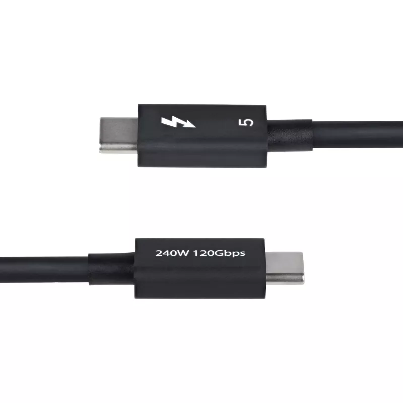 StarTech.com 2.6ft (80cm) Thunderbolt 5-kabel, 80 Gbit/s/ tot 120 Gbit/s, 240 W PD, 8K 60 Hz, gecertificeerde Thunderbolt-kabel – compatibel met Thunderbolt 4/USB4/USB-C
