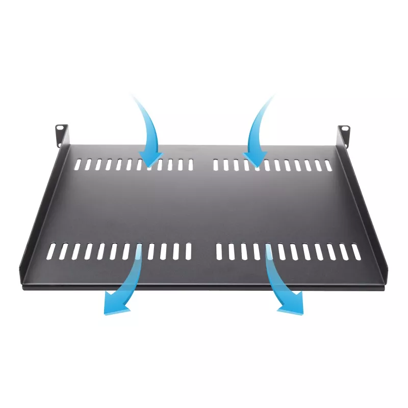StarTech.com 1U serverrack-legbord – universele geventileerde rack-montage cantilever lade voor 19 inch netwerkapparatuur-rack & kast – hoogbelastbaar staal – draagvermogen 44lb/20kg – 16 inch diepe lade, zwart