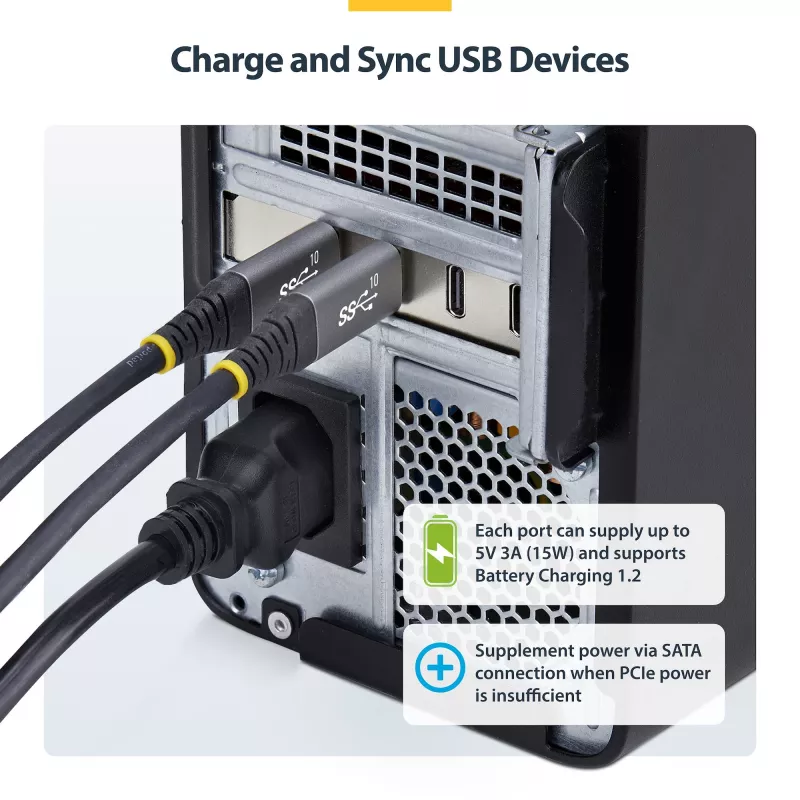 StarTech.com 4-poorts USB Type-C PCIe-kaart, USB 3.2 10Gbps, USB-C PCI Express-uitbreidingskaart, 4x onafhankelijke USB-controllers, Windows/Linux/macOS, TAA-conform