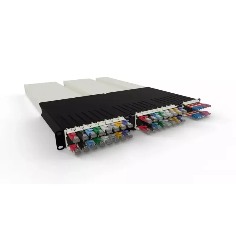 PATCHBOX patchbox.one CONE30UTPSL intrekbare patchkabelcassette, 30RU, Cat6a, UTP, grijs