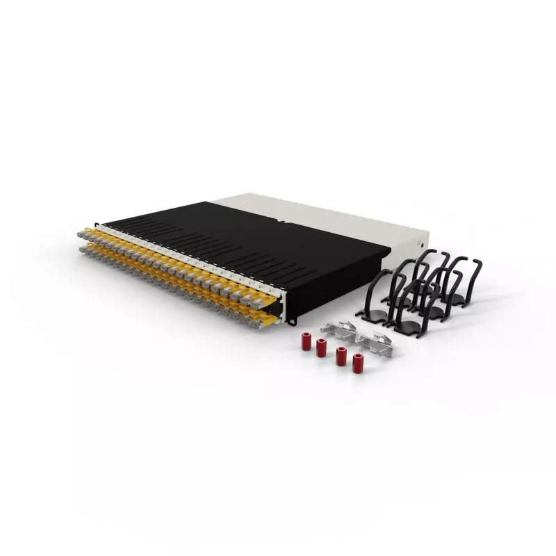 PATCHBOX .one PONEX8STPYL 8RU Cat6a U/FTP intrekbaar patchkabelsysteem, 0,8 m, RJ-45, 10 Gbit/s, PoE, 24 cassettes, geel