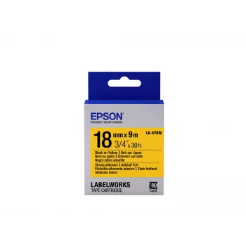 Epson labelcartridge Strong Adhesive LK-5YBW zwart/geel 18mm (9m)