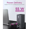ICY BOX IB-DK2262AC bedraad USB 3.2 Gen 1 (3.1 Gen 1) Type-C antraciet