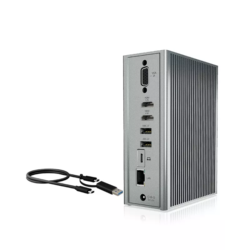 ICY BOX IB-DK2262AC bedraad USB 3.2 Gen 1 (3.1 Gen 1) Type-C antraciet