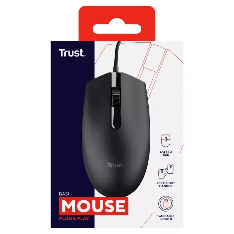 Trust Basi muis Office voor beide handen USB Type-A optisch 1200 DPI