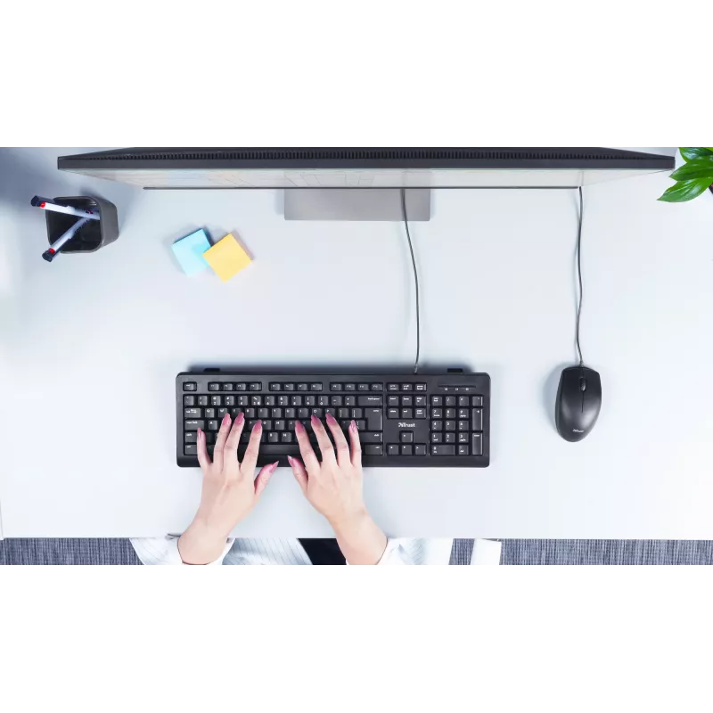 Trust TK-150 toetsenbord kantoor USB QWERTZ Duits zwart
