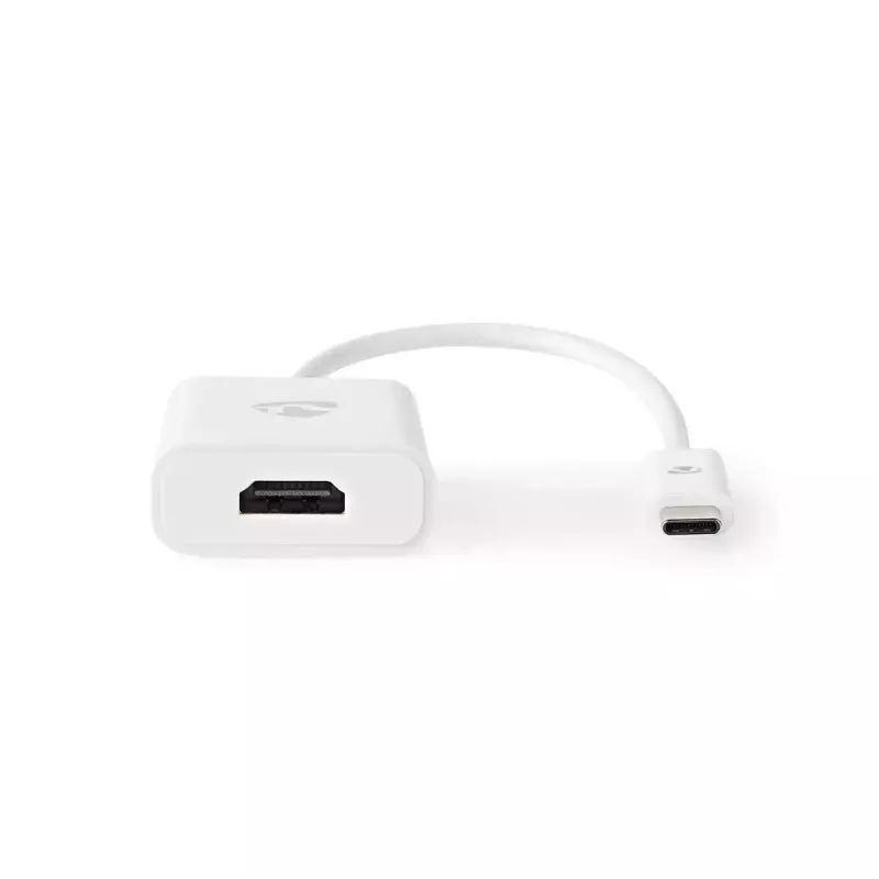 Nedis CCGB64651WT02 USB-C-naar-HDMI-adapter USB 3.2 Gen1, 0,20 m, vernikkeld, PVC, wit