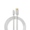 Telefoonkabel Nedis CCTB39300AL10 aluminium 1 m USB A Lightning