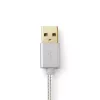 Telefoonkabel Nedis CCTB39300AL10 aluminium 1 m USB A Lightning