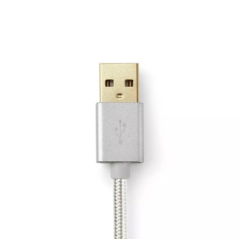 Telefoonkabel Nedis CCTB39300AL10 aluminium 1 m USB A Lightning