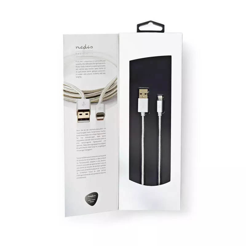 Mobiele telefoonkabel Nedis CCTB39300AL30 aluminium 3 m USB-A Lightning