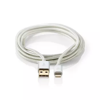 Mobiele telefoonkabel Nedis CCTB39300AL30 aluminium 3 m USB-A Lightning