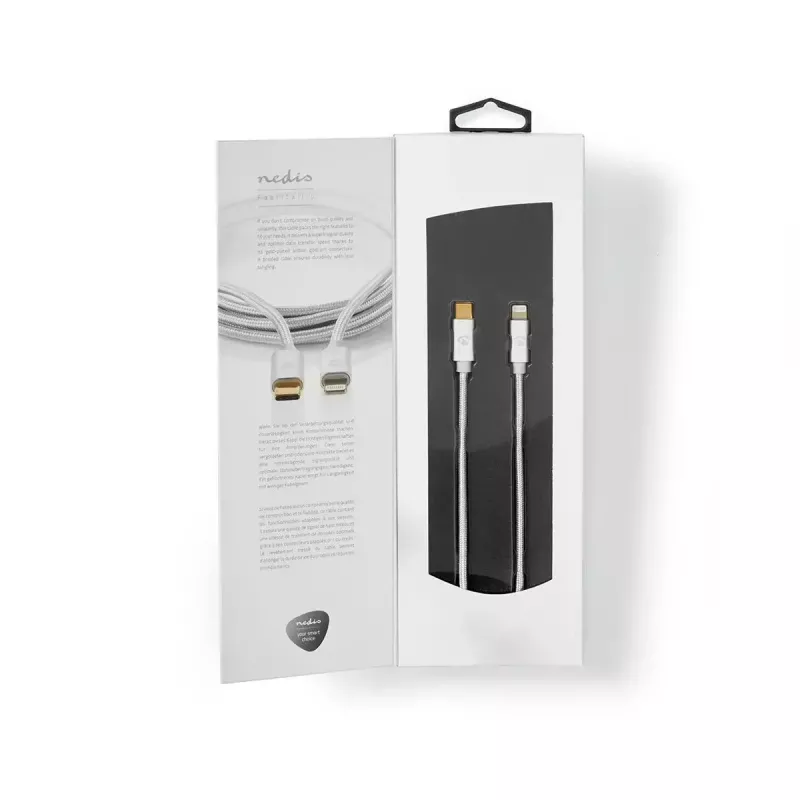 Lightning-kabel Nedis CCTB39650AL10 1 m aluminium USB-C