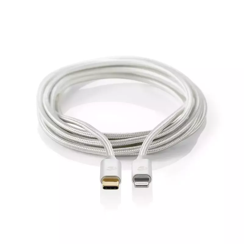 Lightning-kabel Nedis CCTB39650AL20 2 m USB-C aluminium