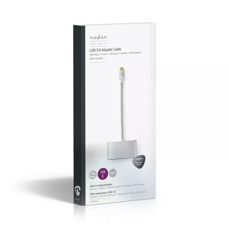 Laptop-dock Nedis CCTB64760AL02 aluminium 0,2 m kabel 5 Mbit/s