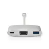Laptop-dock Nedis CCTB64760AL02 aluminium 0,2 m kabel 5 Mbit/s