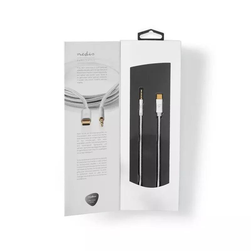 Audiokabel Nedis CCTB65940AL10 1 m USB-C naar 3,5 mm aluminium