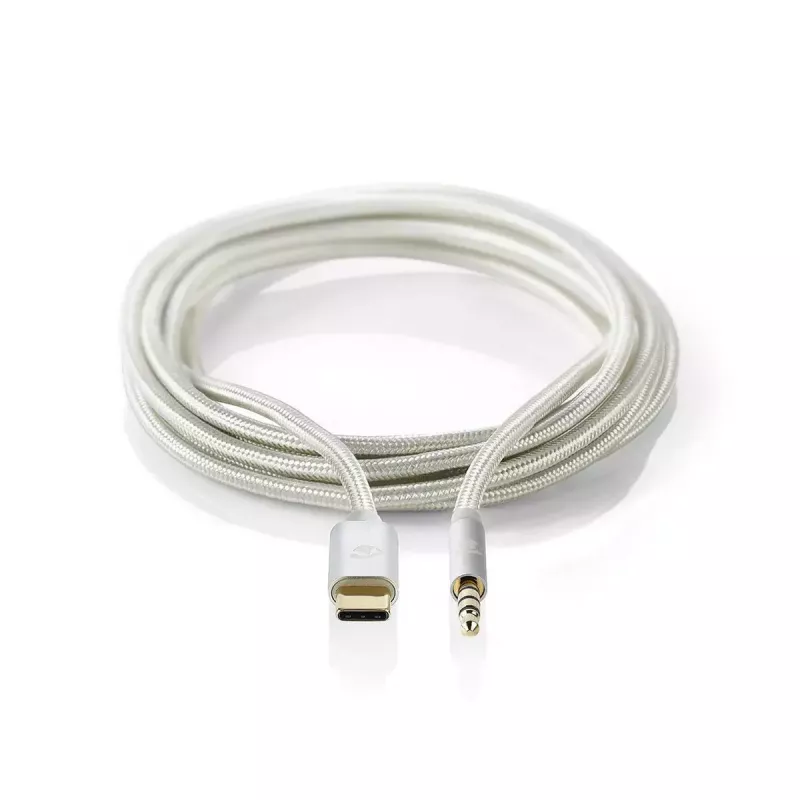 Audiokabel Nedis CCTB65940AL10 1 m USB-C naar 3,5 mm aluminium