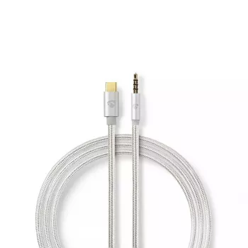Audiokabel Nedis CCTB65940AL10 1 m USB-C naar 3,5 mm aluminium
