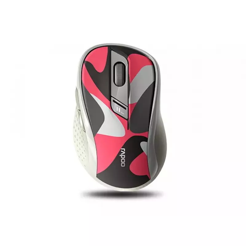 Rapoo M500 Silent draadloze stille multimodemuis, 1600 DPI, camouflage/rood