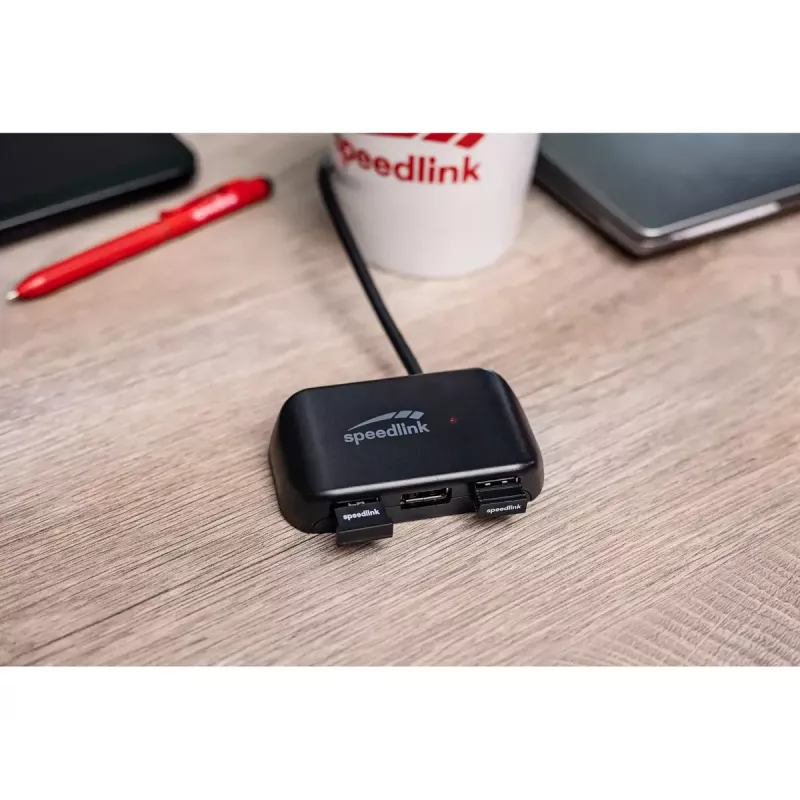 Speedlink SNAPPY EVO SL-140203-BK USB-hub, 4 poorten, USB-C naar USB 3.2 Gen 1 (5 Gbps), zwart