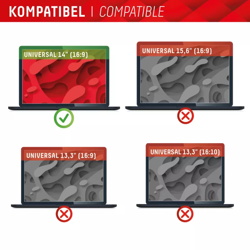 Displex PRIVACY SAFE magnetische 2-weg kijkbeschermingsfilter voor laptop/notebook 14'' (16:9)