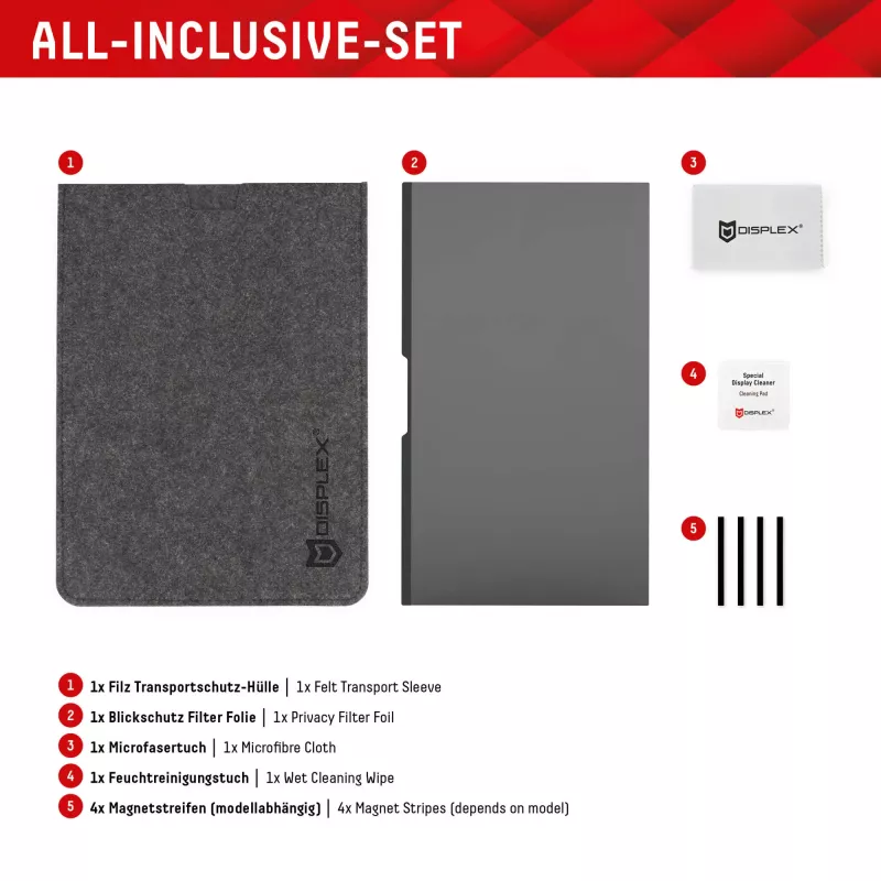 Displex PRIVACY SAFE magnetische 2-weg kijkbeschermingsfilter voor laptop/notebook 14'' (16:9)
