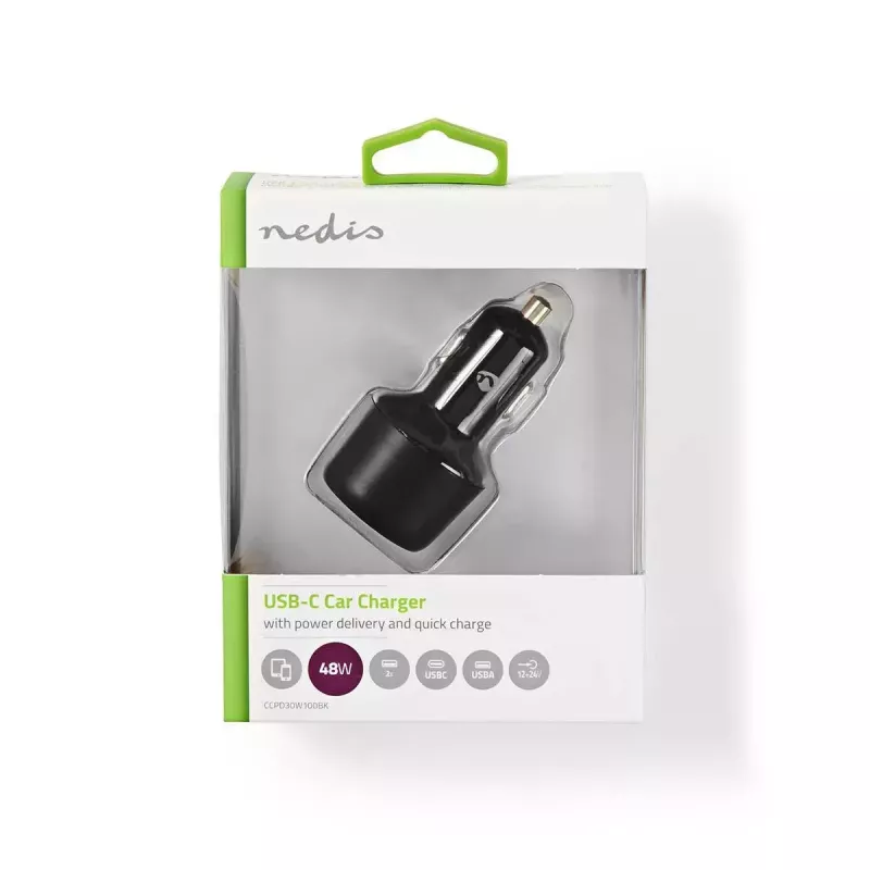 Oplader voor mobiel apparaat Nedis CCPD30W100BK smartphone zwart snel opladen