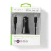 Nedis CCPDL20W111BK autolader 20W, 1x USB-C, Lightning 8-pins kabel, zwart