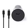 Nedis CCPDL20W111BK autolader 20W, 1x USB-C, Lightning 8-pins kabel, zwart