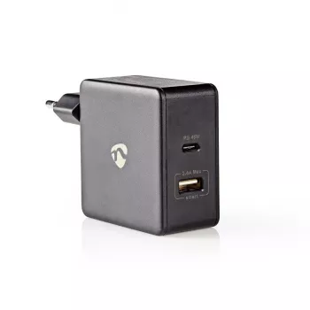 Oplader voor mobiel apparaat Nedis WCPD45W100BK universeel zwart USB binnen