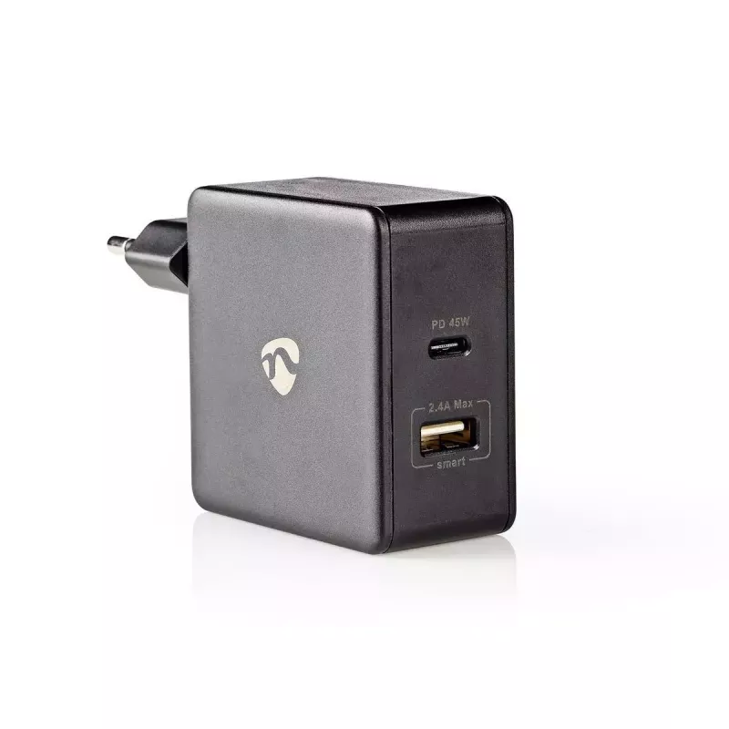 Oplader voor mobiel apparaat Nedis WCPD45W100BK universeel zwart USB binnen