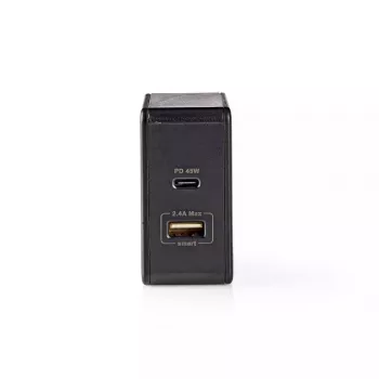 Oplader voor mobiel apparaat Nedis WCPD45W100BK universeel zwart USB binnen