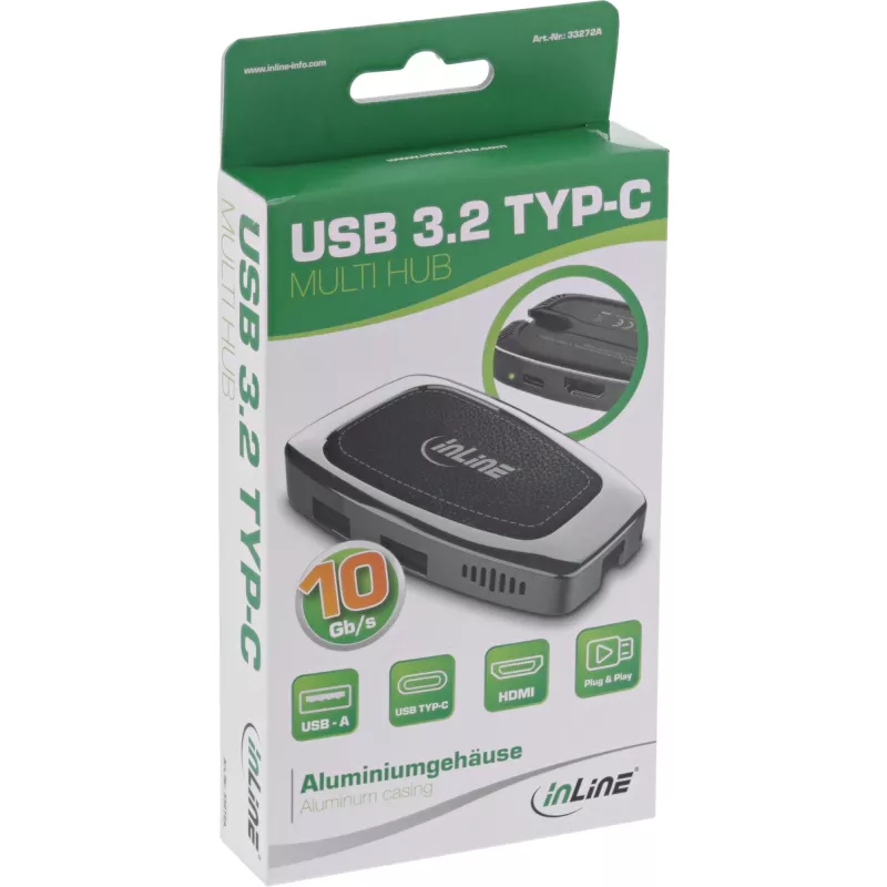 USB-hub InLine USB 3.2 Gen. 2 Multi Hub (2xUSB-A + 1xHDMI + 1xUSB-C)